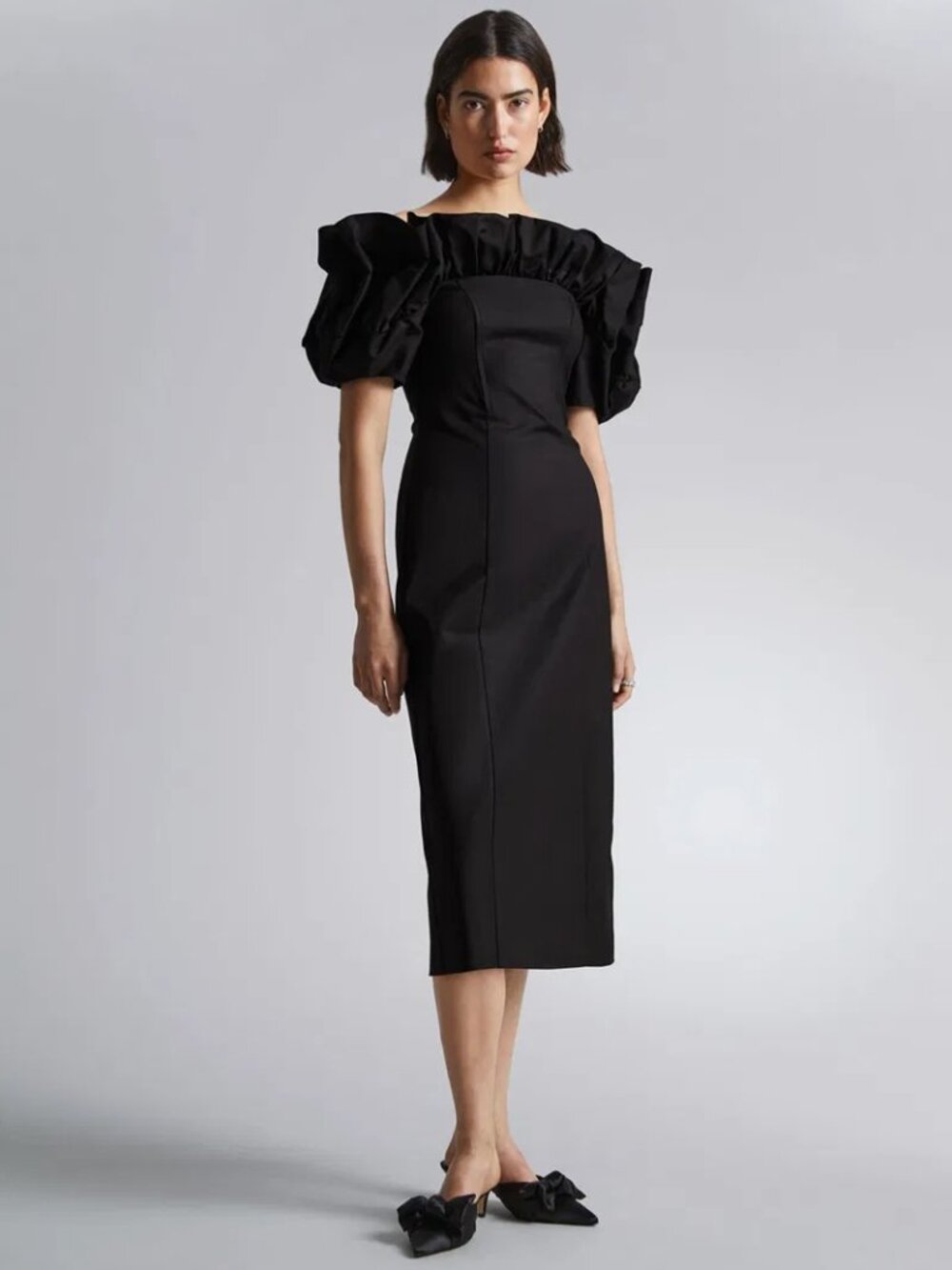 Ruffled Off-Shoulder Midi Dress - & Other Stories